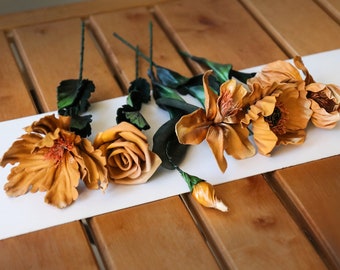 Leather flowers in any colors!, single one or full bouquet.