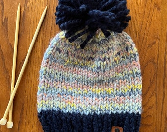Chunky Knit Winter Hat. Warm Handmade Knit Hat.