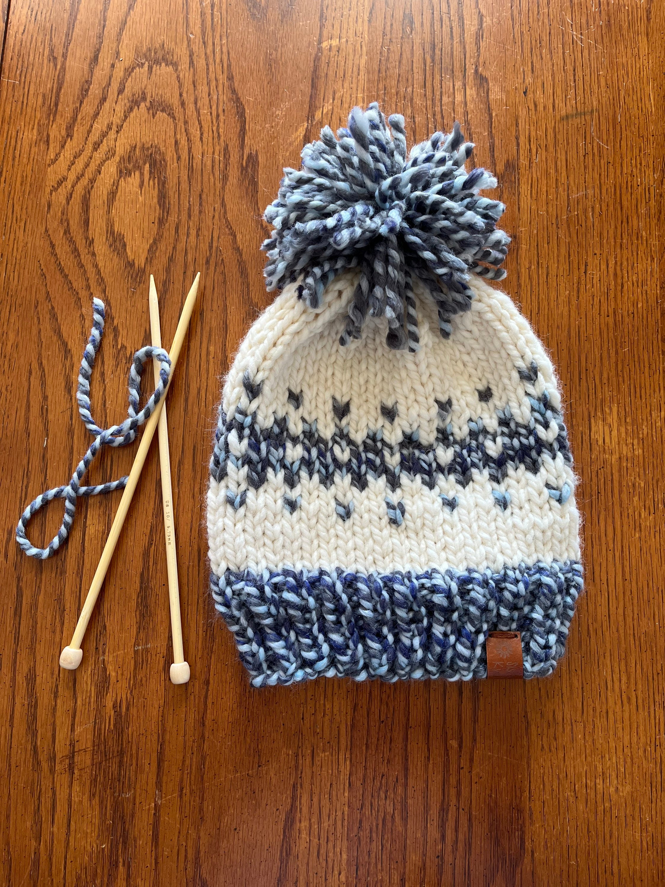 Hand Knit Fair Isle Winter Hat: Chunky Wool Blend - Etsy