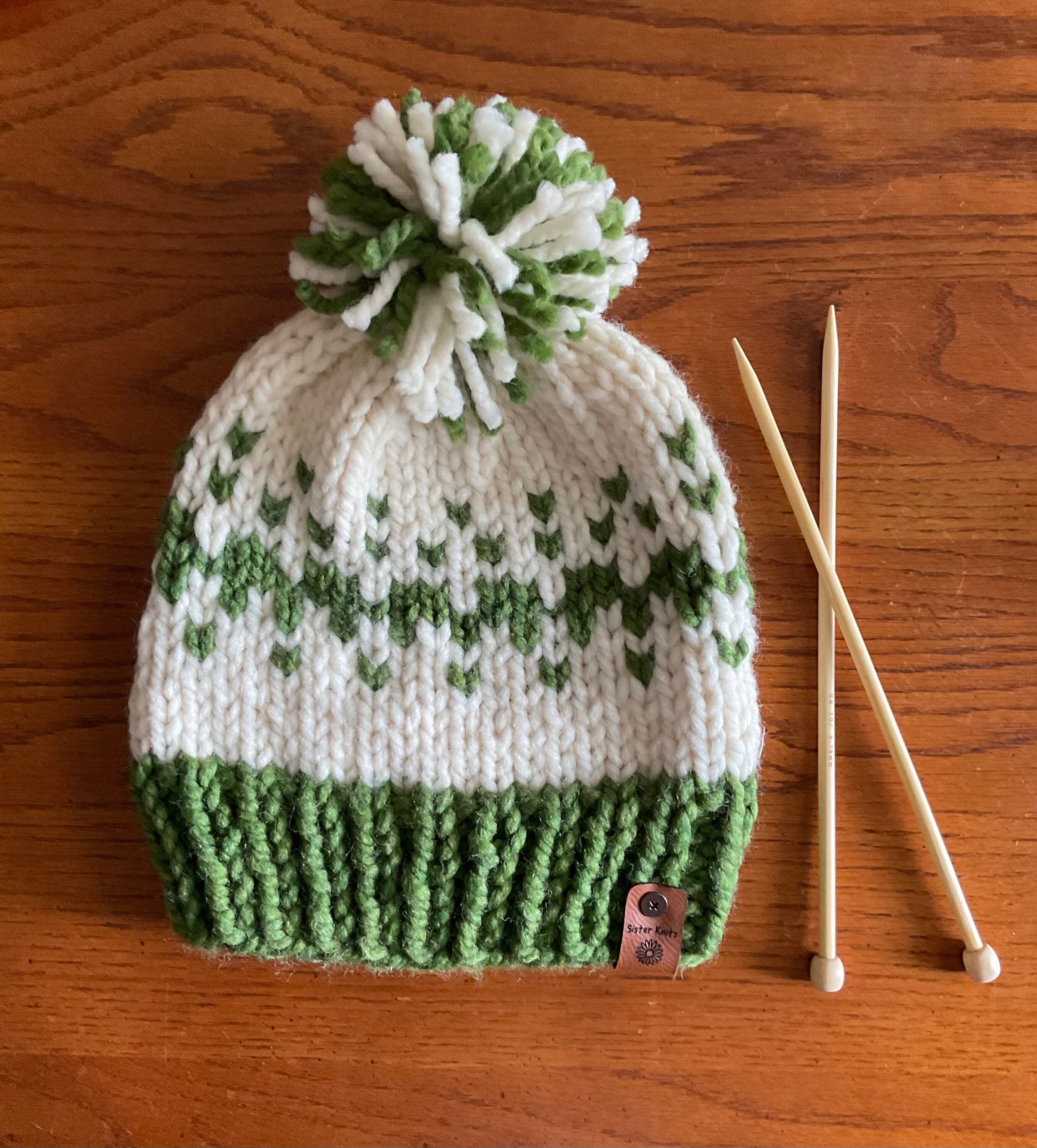 Hand Knit Fair Isle Beanie: Chunky Wool Blend Winter Hat - Etsy display picture 2