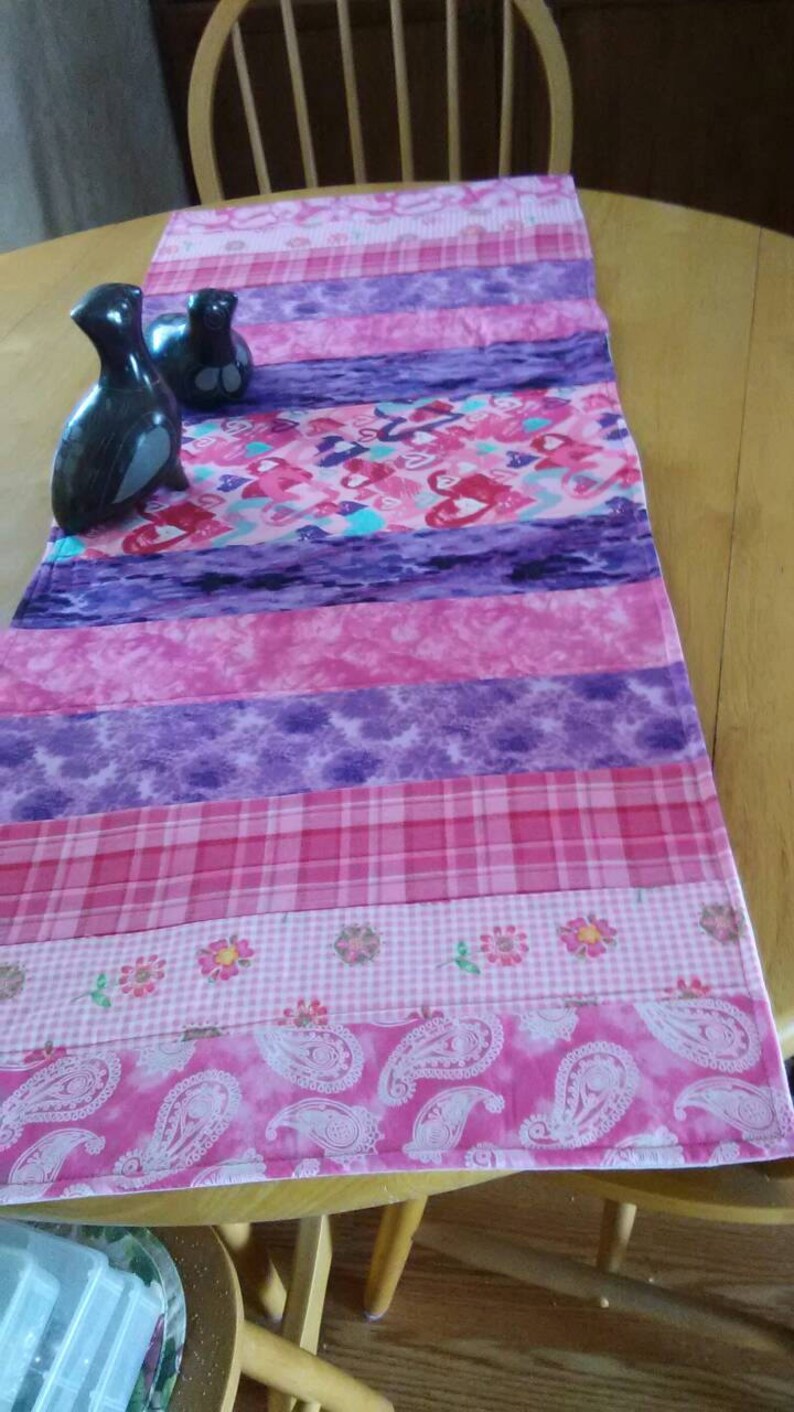 Table Runner With Pink Hearts Perfect For Girls Dresser Top Etsy