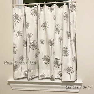 Farmhouse cafe curtain Valance Gray white Valances light Gray curtain. Valance Window Valance Curtains. cafe curtain Kitchen Valance