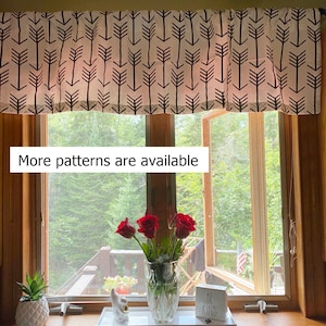 Black Valance. Black white Valance Check Window Valance, Valance Curtains, Kitchen Valance, Valances. Window Treatments. Toile Stripe