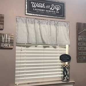 Farmhouse cafe curtain Valance Bathroom Valances Black Gray light pink Sage Green Valance Window Valance Kitchen Valance Tier Curtains
