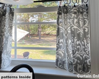 Farmhouse cafe curtain Valance Gray white Valances light Gray curtain. Valance Window Valance Curtains. cafe curtain Kitchen Valance