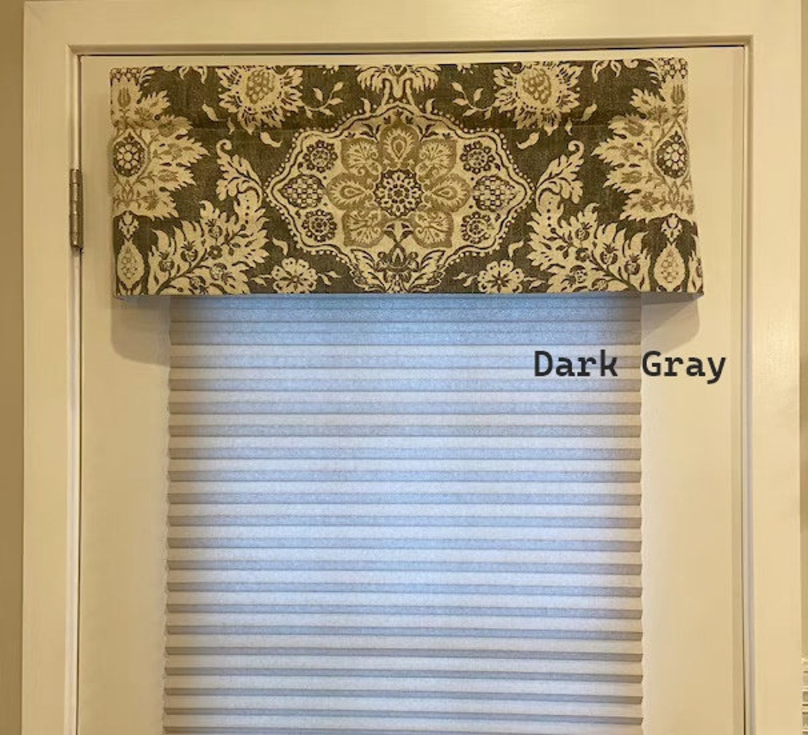 Lined Valance. Farmhouse Valance. Gray Valance Floral Valance Etsy