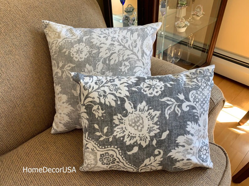 Zipper Pillow Covers. Farmhouse Pillow Cover Gray Pillow Cover Etsy