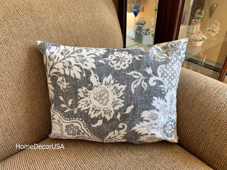 Zipper Pillow Covers. Farmhouse Pillow Cover Gray Pillow Cover Etsy