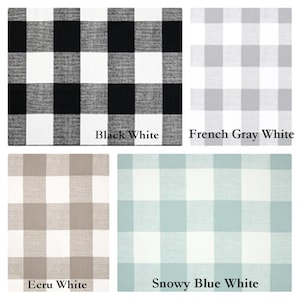 Taupe Valance. Ecru white Valance Large Check Window Valance, Valance Curtains, Kitchen Valance Window Treatments Black Gray Snow blue