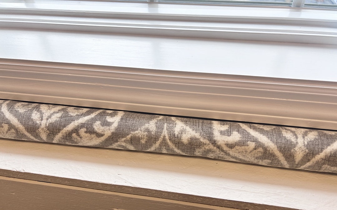 Door Draft Rug Large Scale Damask Gray Mill Creek Fabric Door Draft Stopper COVER Door ...