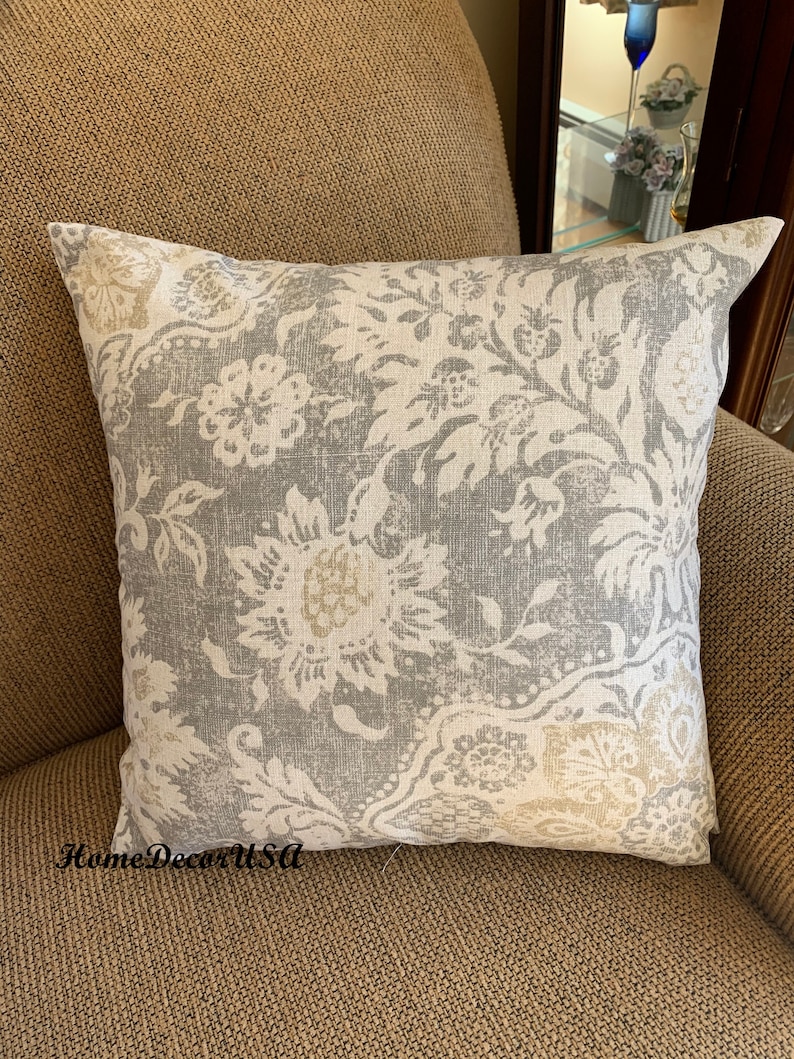 Zipper Pillow Covers. Farmhouse Pillow Cover Gray Pillow Cover Etsy