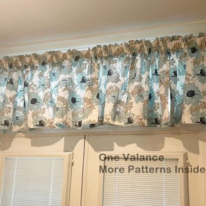 Farmhouse cafe curtain Valance Spa blue Valances Valance Window Valance  Kitchen Curtains Bathroom Curtains Tier Curtains
