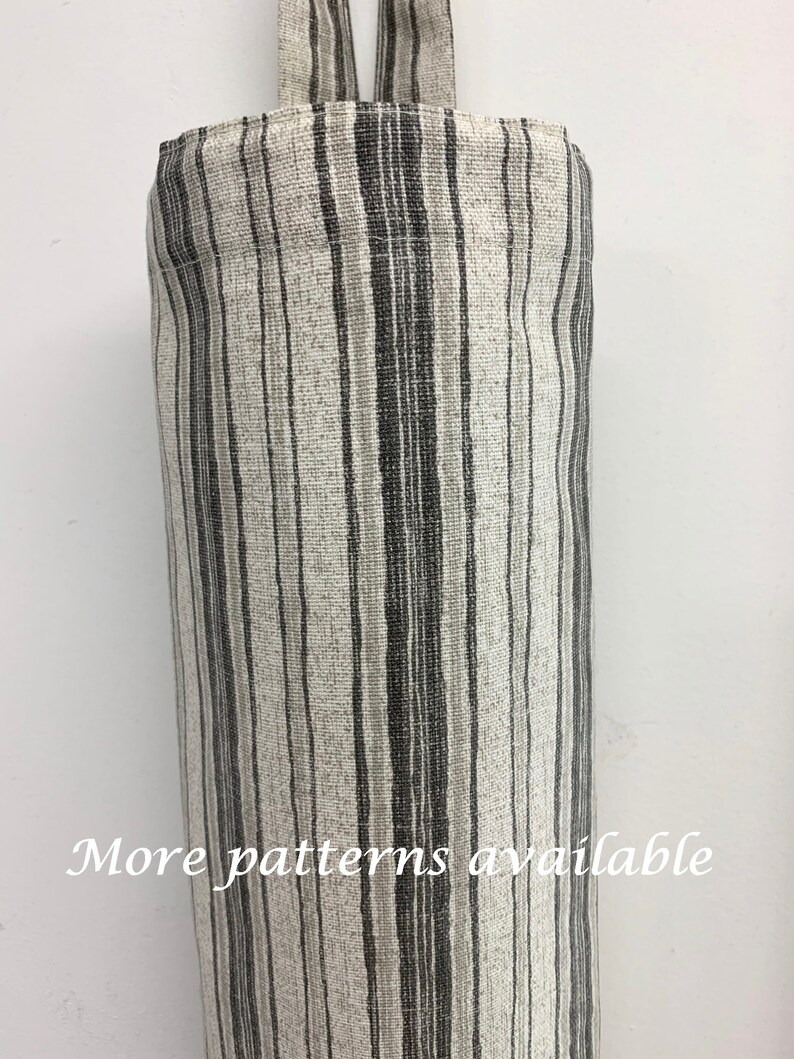 Kitchen Bag Storage Plastic bag holder Farmhouse Decor Plastic Bag Holder Gray Beige Navy blue Bag Holder Recycle plastic bag holder