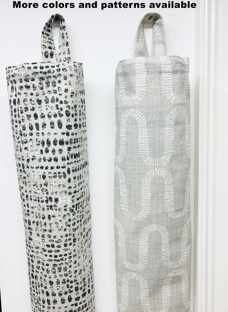 Slub Canvas Linen Look Plastic Bag Holder. Kitchen Bag Etsy