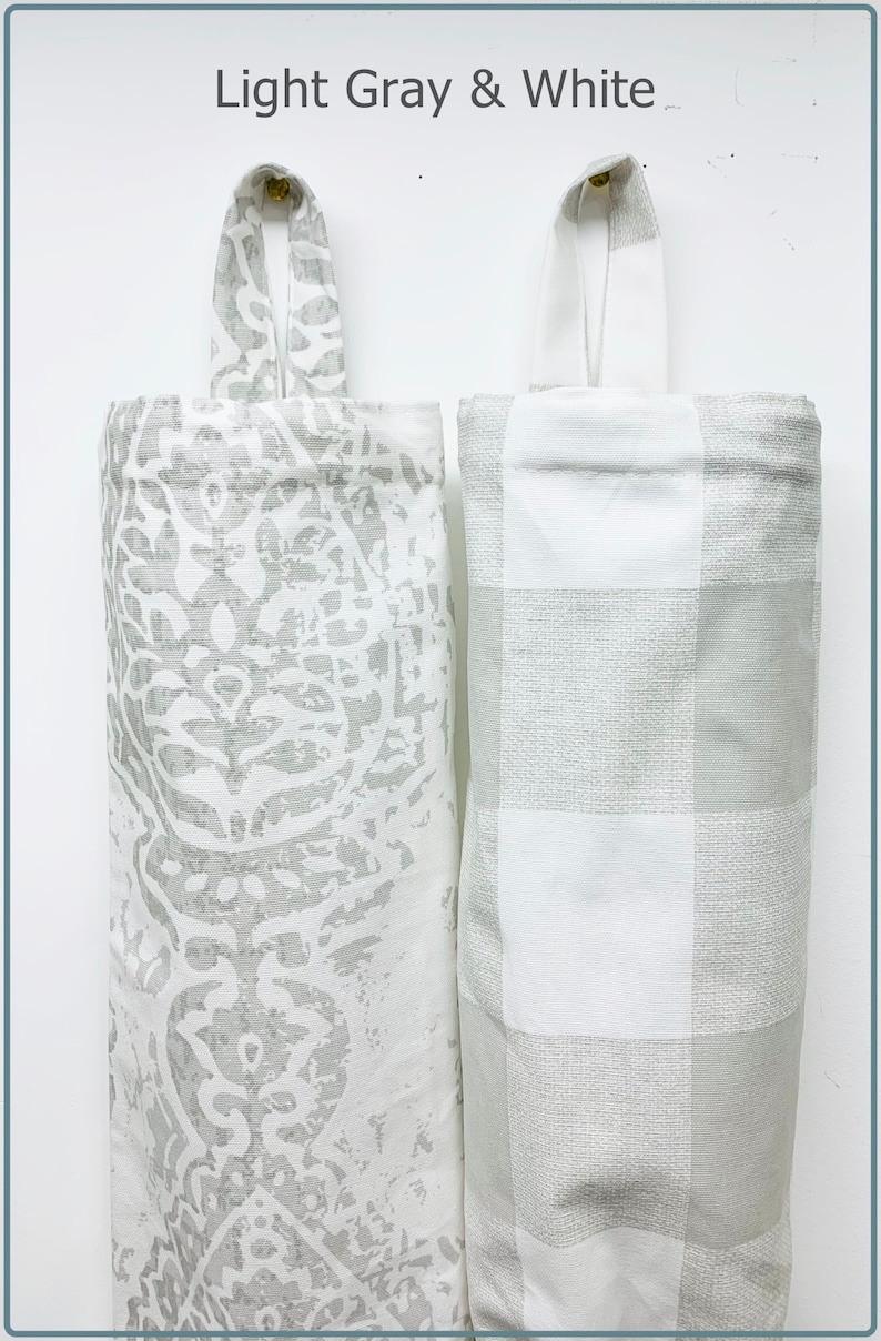 Gray Plastic Bag Holder. Kitchen Bag Storage. Light Gray White Etsy