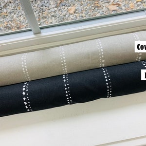 Door Draft Stopper COVER Breeze Blocker Door Draft Guard. Door Draft Blocker. Window Draft Stopper Stripe door blocker. Black Spa blue Cove