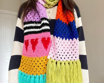 PDF crochet pattern- dopamine scarf by Realm designs