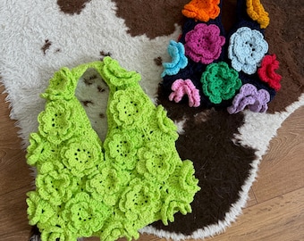 Crochet Bag PDF Pattern – 3D Flower Granny Square, Summer Bag (UK Terms)