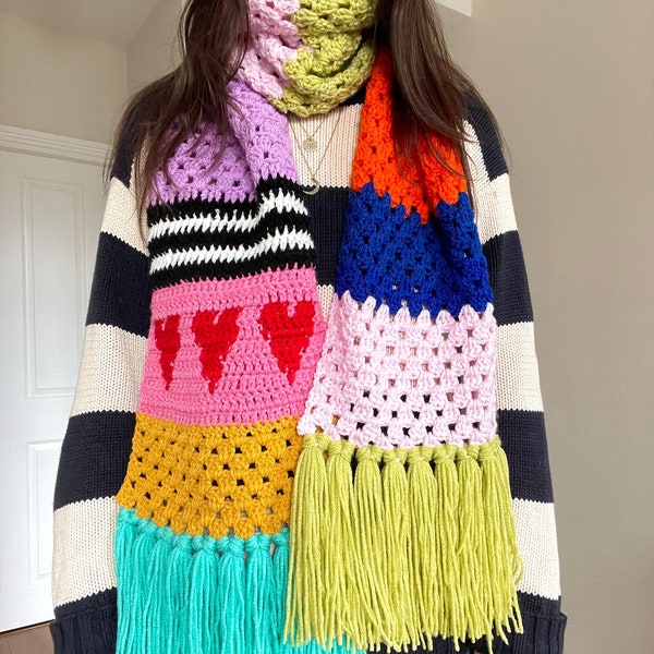 PDF crochet pattern- dopamine scarf by Realm designs