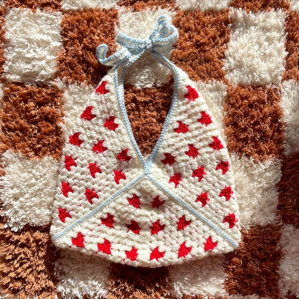 PDF crochet pattern- Love heart granny square, love letter bag by Realm designs