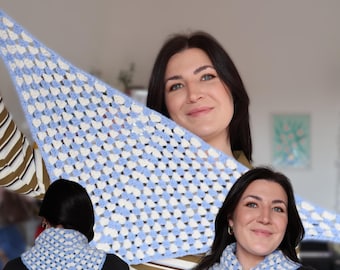 Crochet Granny Triangle Scarf- PDF Pattern (UK Terms)