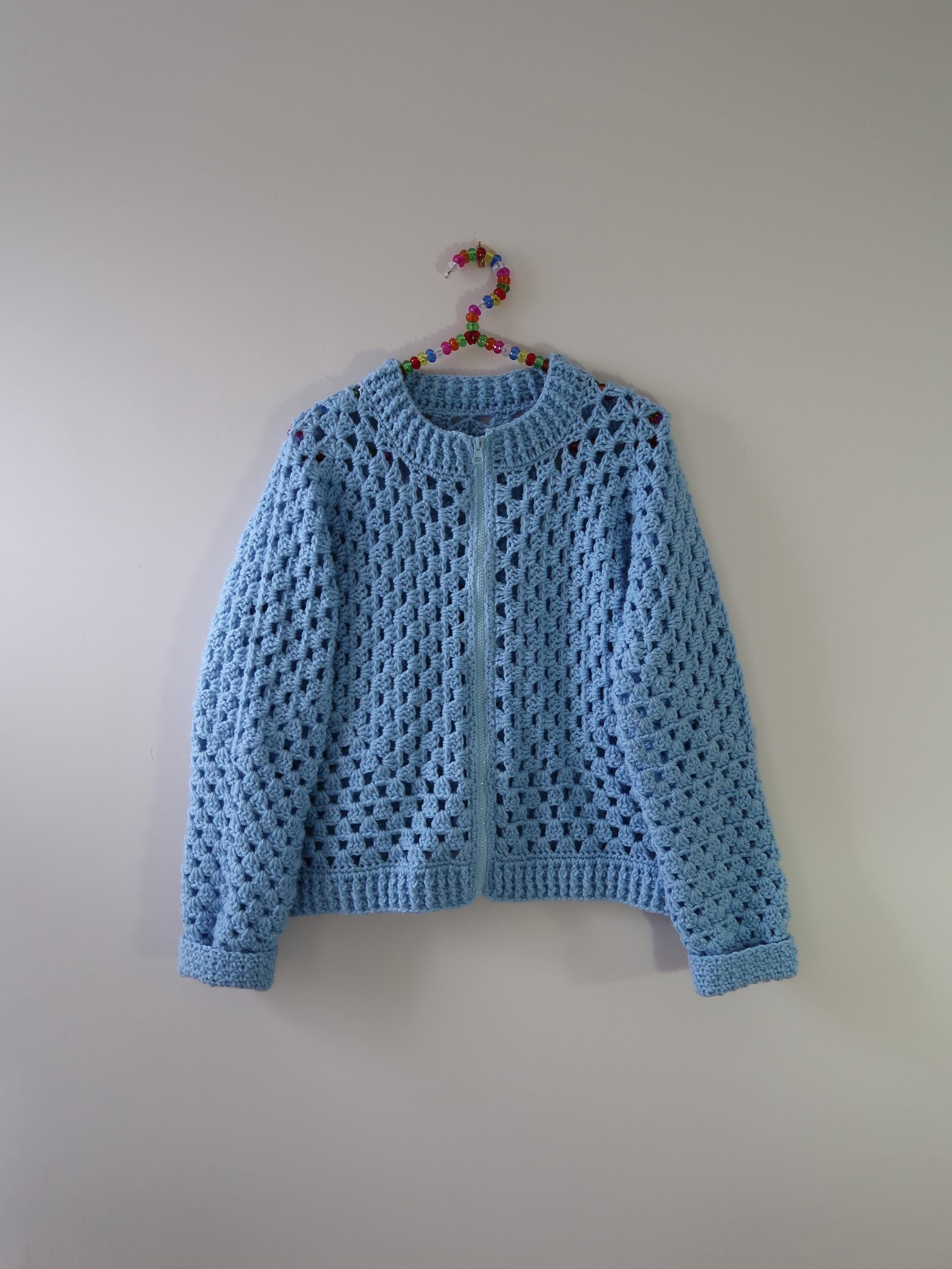 Crochet Zip Cardigan - Etsy Crochet Zip Cardigan - Etsy