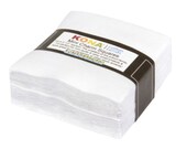 Robert Kaufman - Kona Cotton White Mini Charm Pack - 84 Pieces, 2.5 quot x 2.5 quot Precut Fabric Squares