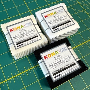 Kona Cotton Mini Charm Packs - 84 Pieces, 2.5&quot; x 2.5&quot; Precut Fabric Squares -*Each Color Sold Separately*