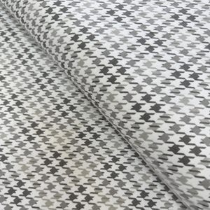 Houndstooth Grey Cotton Flannel Fabric - 42&quot; Wide