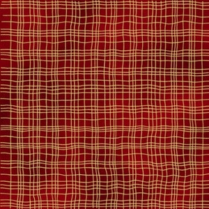 Holiday Blenders - Scarlet/Gold Metallic - Cotton Fabric