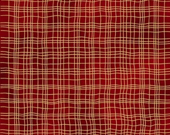 Holiday Blenders - Scarlet/Gold Metallic - Cotton Fabric