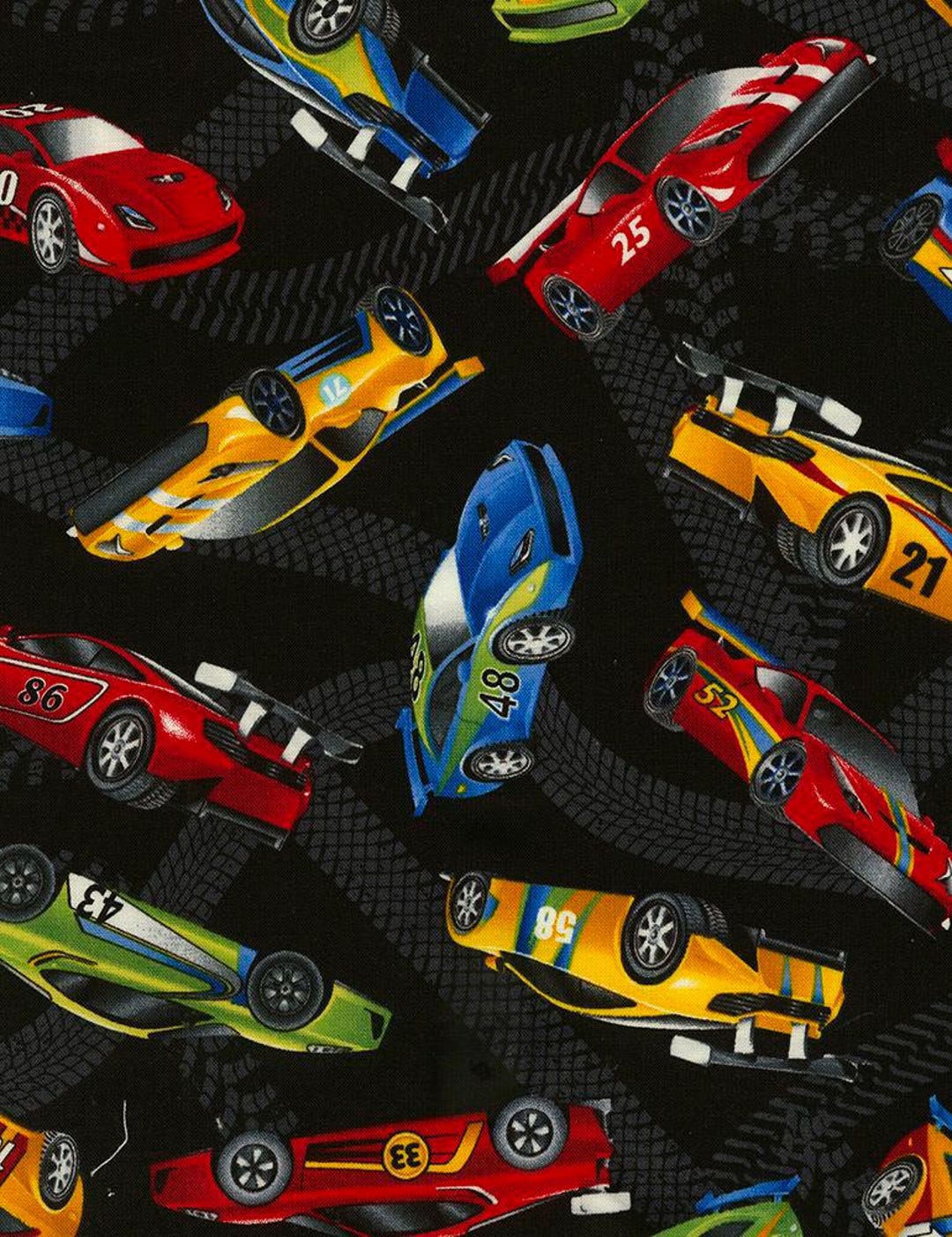 Cotton Wheel Racers Monster Wheels - Race Cars - Cotton Fabric - Etsy