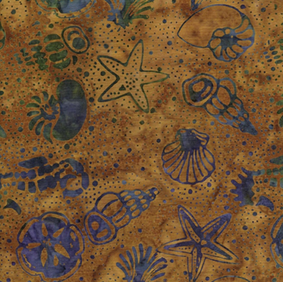 Tradewinds - Shells Batik Fabric - Cotton Fabric - Etsy