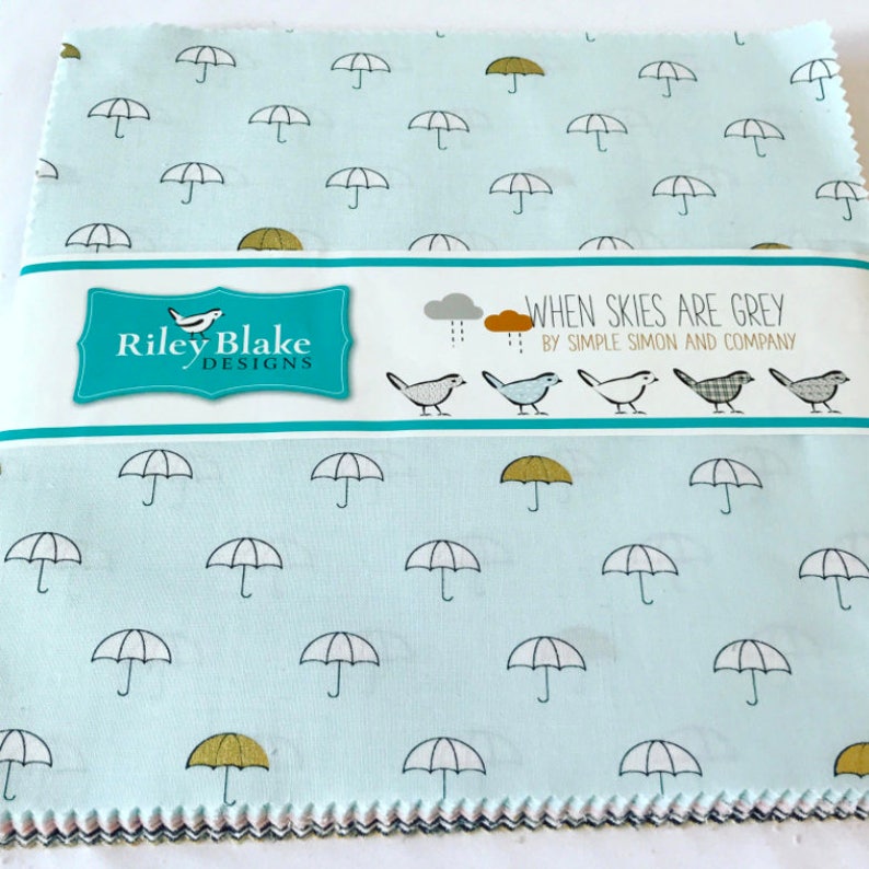 Riley Blake When Skies Are Grey 10 StackersLayer Cake 42 10 x 10 Precut Fabric Squares