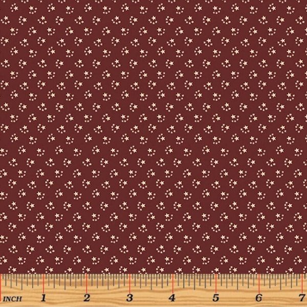 Benartex - Heritage - Barrington Red Fabric by Dover Hill - Cotton Fabric