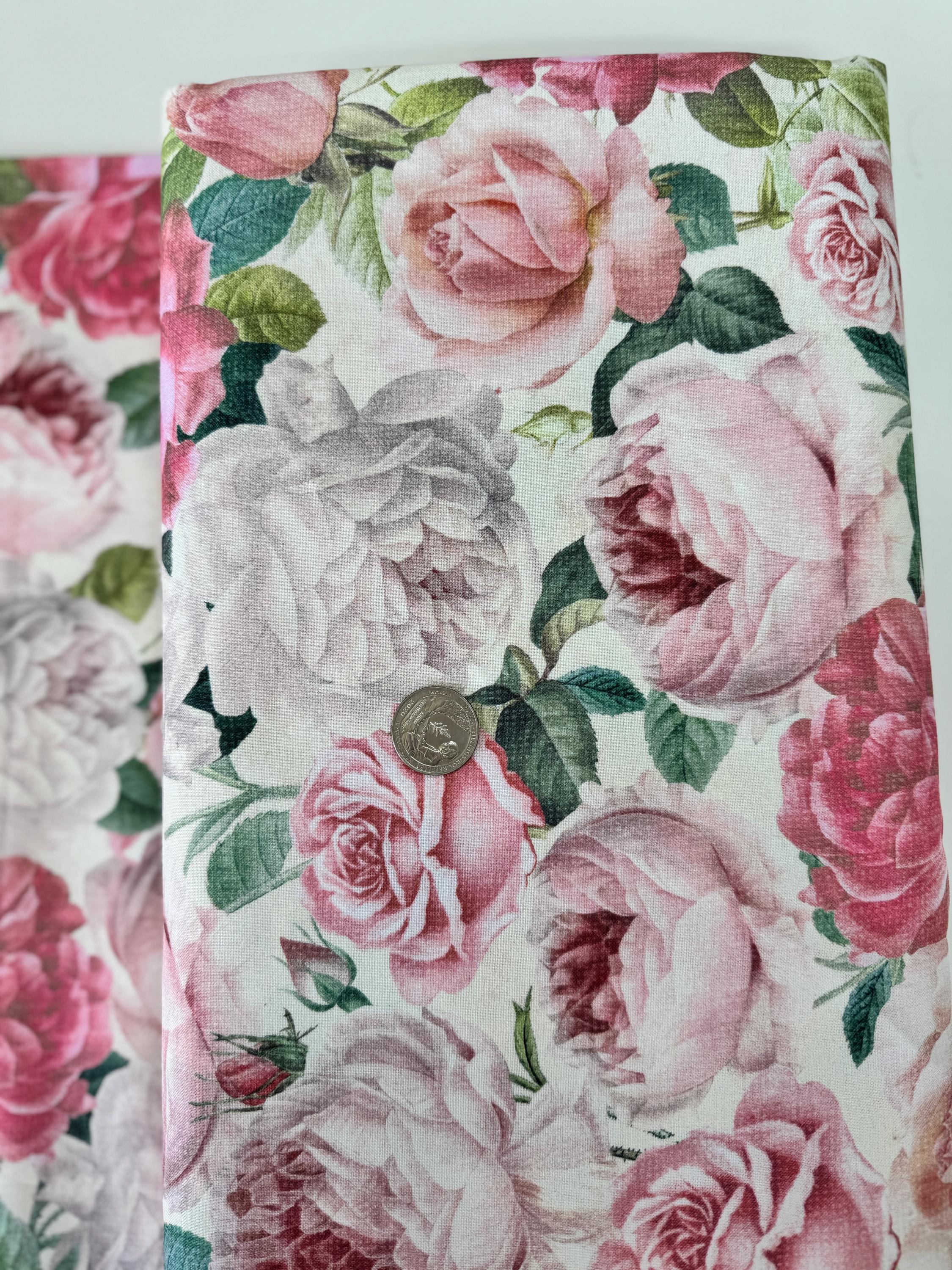 Jardin Roses Cotton Fabric - Timeless Treasures Digital Print - Etsy
