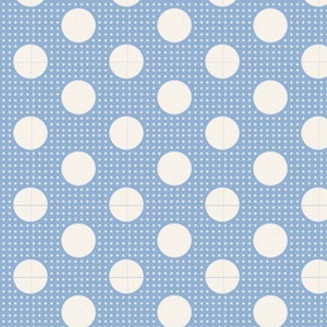 Medium Dots Blue Yardage - Cotton Fabric