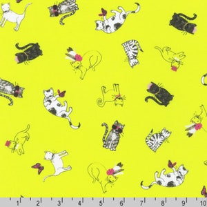 Fancypants - Cats Sunshine Fabric by World Art Group - Cotton Fabric