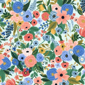 Wildwood - Petite Garden Party Blue Fabric by Rifle Paper Co. - Cotton Fabric