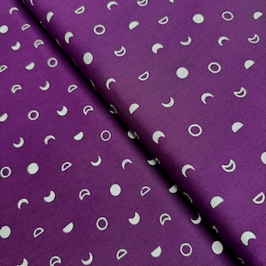 Indah Batiks - Moons Purple/Silver Metallic Batik by Hoffman Fabrics - Metallic - Cotton Fabric