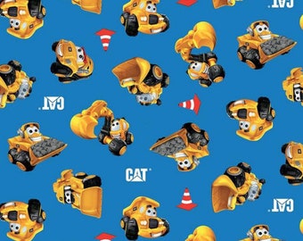 CAT® Buildin' Crew - Wigglers All Over Blau - Baumwollstoff