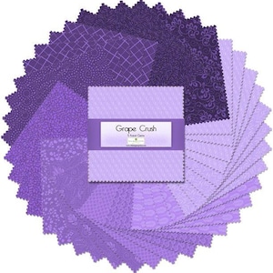 Wilmington Prints - Grape Crush 5 Karat Gems/Charm Pack - 42, 5" x 5" Precut Fabric Squares