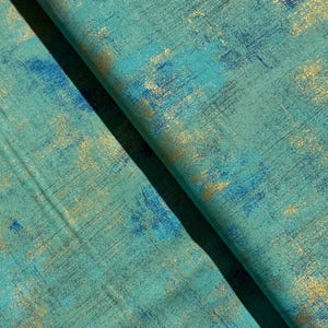 Grunge Metallic - Grunge Peacock Metallic Fabric by BasicGrey - Metallic - Cotton Fabric