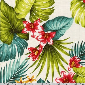 Barkcloth - Robert Kaufman - Sevenberry Island Paradise - Floral Bright - Barkcloth Fabric