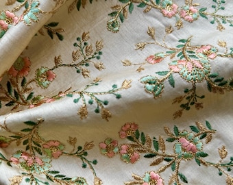 Bangalore Silk Embroidered Fabric with Sequins