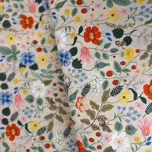 Strawberry Fields – Floral Blush Fabric by Rifle Paper Co. for Cotton + Steel - Cotton Fabric