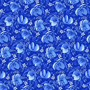 Bequest - Tapestry Velvet Blue Fabric by Briar Hill Designs for RJR Fabrics - Cotton Fabric