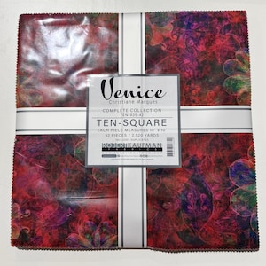 Venice Ten Squares/Layer Cake by Christiane Marques - 42, 10" x 10" Precut Fabric Squares