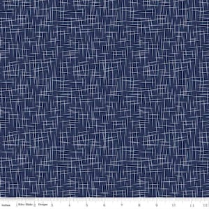 Large Hashtag Navy - Cotton Fabric