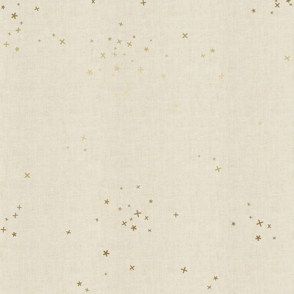 Cotton+Steel Basics - Freckles - Twinkle Unbleached Metallic Fabric - Metallic - Cotton Fabric